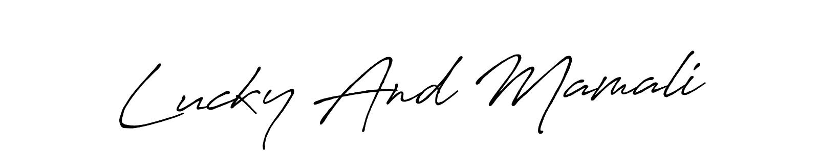 Check out images of Autograph of Lucky And Mamali name. Actor Lucky And Mamali Signature Style. Antro_Vectra_Bolder is a professional sign style online. Lucky And Mamali signature style 7 images and pictures png