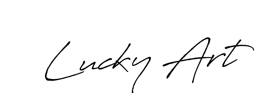 Use a signature maker to create a handwritten signature online. With this signature software, you can design (Antro_Vectra_Bolder) your own signature for name Lucky Art. Lucky Art signature style 7 images and pictures png