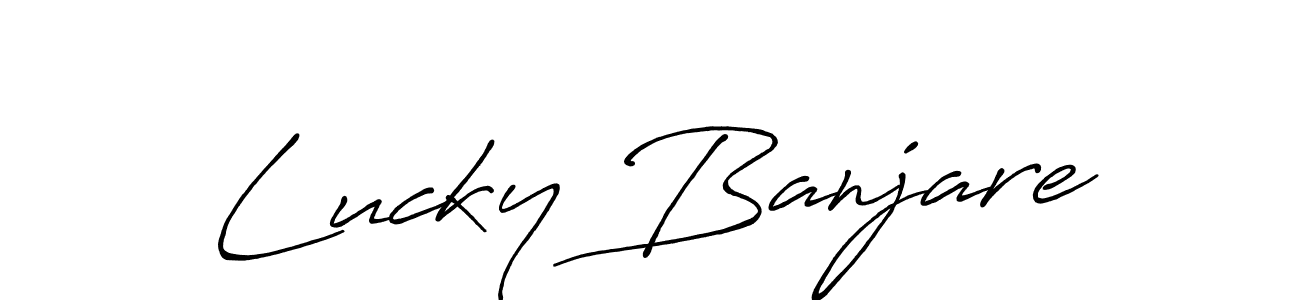Lucky Banjare stylish signature style. Best Handwritten Sign (Antro_Vectra_Bolder) for my name. Handwritten Signature Collection Ideas for my name Lucky Banjare. Lucky Banjare signature style 7 images and pictures png