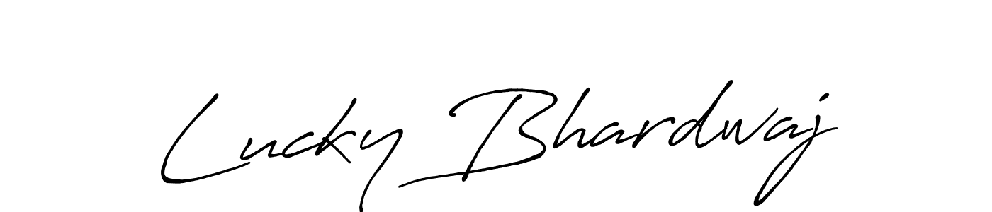 You should practise on your own different ways (Antro_Vectra_Bolder) to write your name (Lucky Bhardwaj) in signature. don't let someone else do it for you. Lucky Bhardwaj signature style 7 images and pictures png
