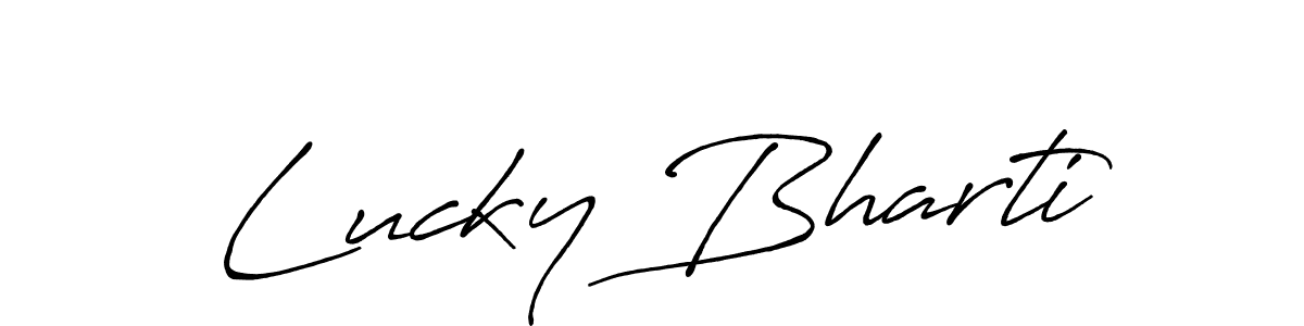 It looks lik you need a new signature style for name Lucky Bharti. Design unique handwritten (Antro_Vectra_Bolder) signature with our free signature maker in just a few clicks. Lucky Bharti signature style 7 images and pictures png