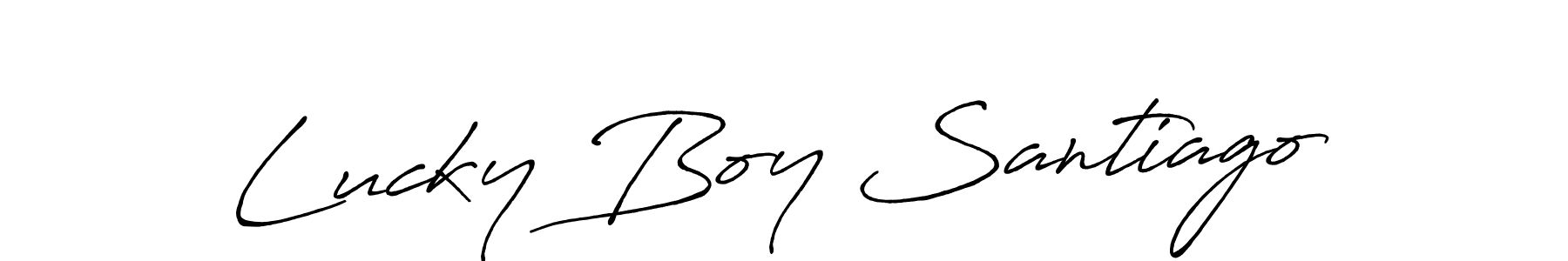 Design your own signature with our free online signature maker. With this signature software, you can create a handwritten (Antro_Vectra_Bolder) signature for name Lucky Boy Santiago. Lucky Boy Santiago signature style 7 images and pictures png