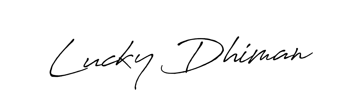 How to make Lucky Dhiman signature? Antro_Vectra_Bolder is a professional autograph style. Create handwritten signature for Lucky Dhiman name. Lucky Dhiman signature style 7 images and pictures png