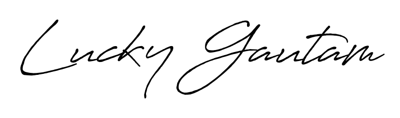 Similarly Antro_Vectra_Bolder is the best handwritten signature design. Signature creator online. You can use it as an online autograph creator for name Lucky Gautam. Lucky Gautam signature style 7 images and pictures png