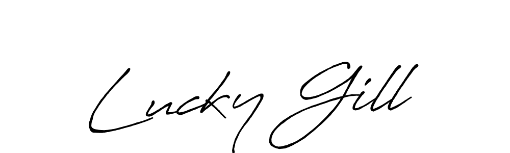 Here are the top 10 professional signature styles for the name Lucky Gill. These are the best autograph styles you can use for your name. Lucky Gill signature style 7 images and pictures png