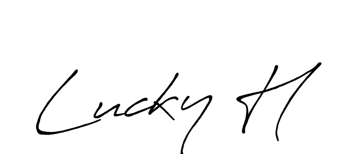 Here are the top 10 professional signature styles for the name Lucky H. These are the best autograph styles you can use for your name. Lucky H signature style 7 images and pictures png