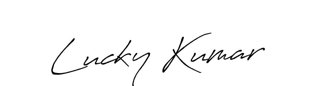 Create a beautiful signature design for name Lucky Kumar. With this signature (Antro_Vectra_Bolder) fonts, you can make a handwritten signature for free. Lucky Kumar signature style 7 images and pictures png