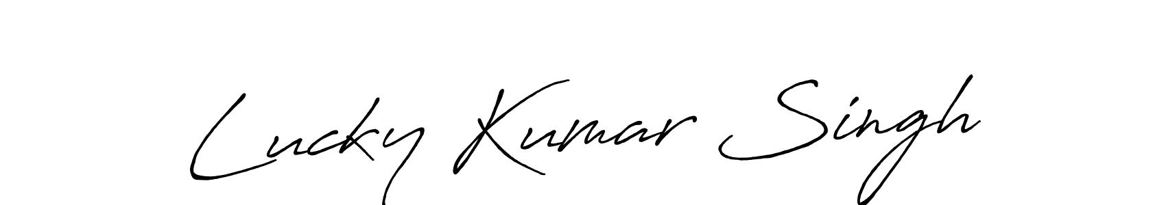 if you are searching for the best signature style for your name Lucky Kumar Singh. so please give up your signature search. here we have designed multiple signature styles  using Antro_Vectra_Bolder. Lucky Kumar Singh signature style 7 images and pictures png