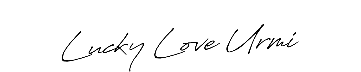 Also we have Lucky Love Urmi name is the best signature style. Create professional handwritten signature collection using Antro_Vectra_Bolder autograph style. Lucky Love Urmi signature style 7 images and pictures png