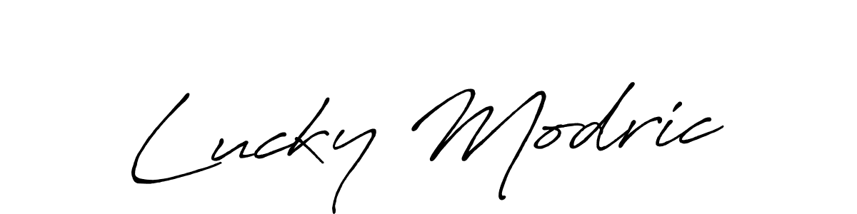 Create a beautiful signature design for name Lucky Modric. With this signature (Antro_Vectra_Bolder) fonts, you can make a handwritten signature for free. Lucky Modric signature style 7 images and pictures png