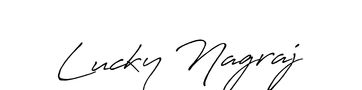 Design your own signature with our free online signature maker. With this signature software, you can create a handwritten (Antro_Vectra_Bolder) signature for name Lucky Nagraj. Lucky Nagraj signature style 7 images and pictures png