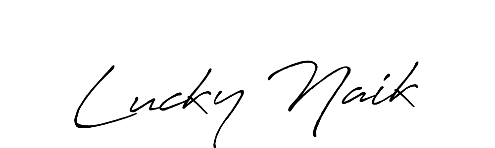 Also we have Lucky Naik name is the best signature style. Create professional handwritten signature collection using Antro_Vectra_Bolder autograph style. Lucky Naik signature style 7 images and pictures png