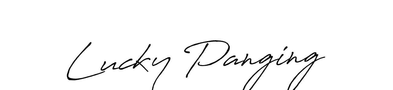 How to make Lucky Panging name signature. Use Antro_Vectra_Bolder style for creating short signs online. This is the latest handwritten sign. Lucky Panging signature style 7 images and pictures png