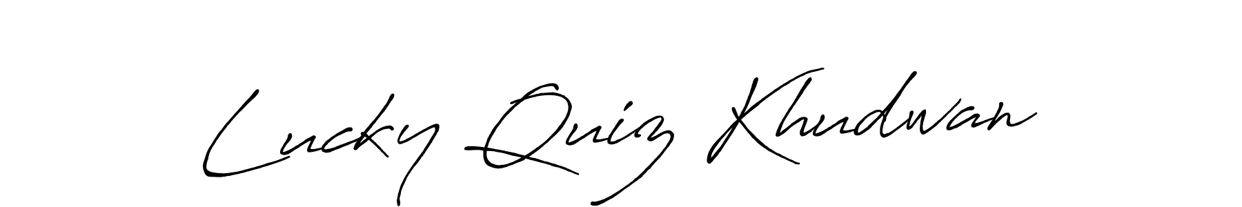 Lucky Quiz Khudwan stylish signature style. Best Handwritten Sign (Antro_Vectra_Bolder) for my name. Handwritten Signature Collection Ideas for my name Lucky Quiz Khudwan. Lucky Quiz Khudwan signature style 7 images and pictures png