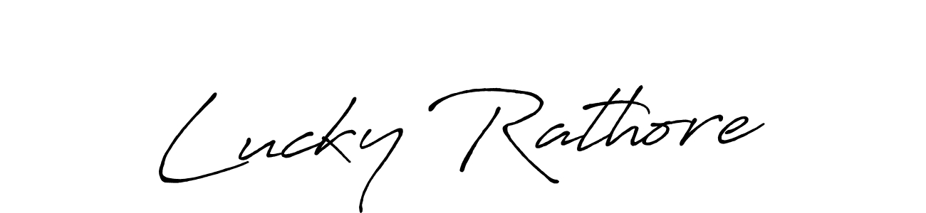 Make a beautiful signature design for name Lucky Rathore. With this signature (Antro_Vectra_Bolder) style, you can create a handwritten signature for free. Lucky Rathore signature style 7 images and pictures png