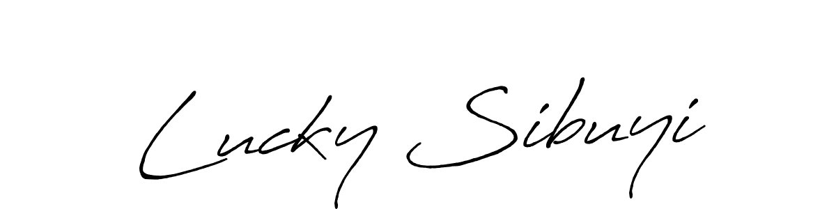 Use a signature maker to create a handwritten signature online. With this signature software, you can design (Antro_Vectra_Bolder) your own signature for name Lucky Sibuyi. Lucky Sibuyi signature style 7 images and pictures png