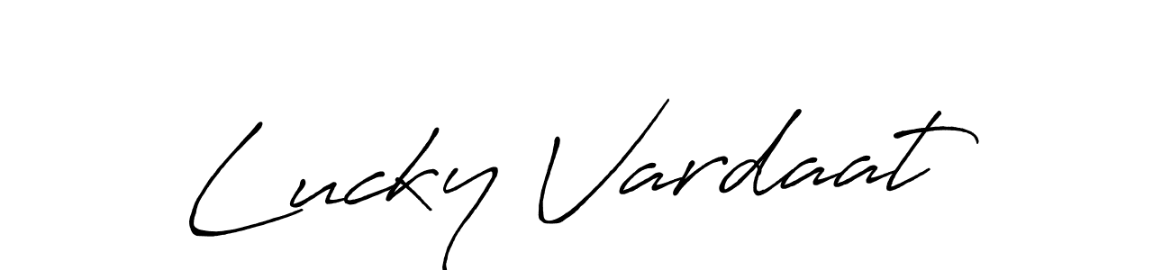 Here are the top 10 professional signature styles for the name Lucky Vardaat. These are the best autograph styles you can use for your name. Lucky Vardaat signature style 7 images and pictures png