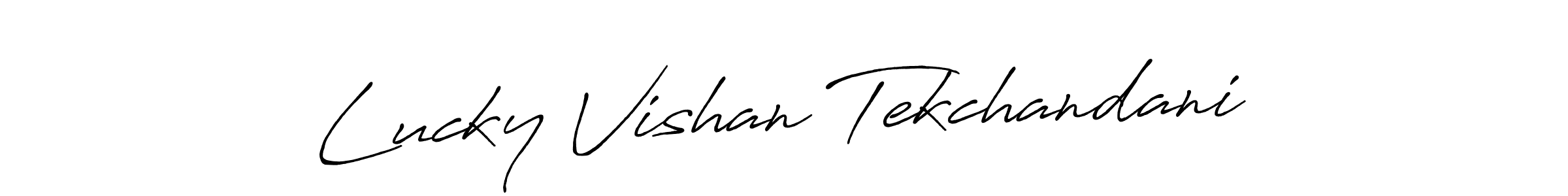 Also You can easily find your signature by using the search form. We will create Lucky Vishan Tekchandani name handwritten signature images for you free of cost using Antro_Vectra_Bolder sign style. Lucky Vishan Tekchandani signature style 7 images and pictures png