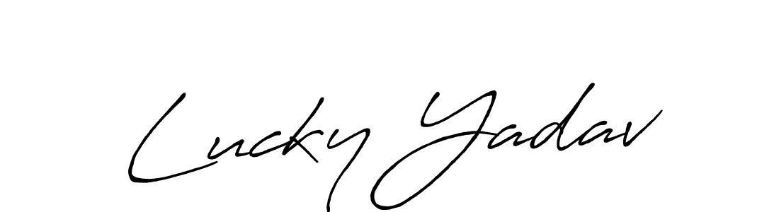 The best way (Antro_Vectra_Bolder) to make a short signature is to pick only two or three words in your name. The name Lucky Yadav include a total of six letters. For converting this name. Lucky Yadav signature style 7 images and pictures png