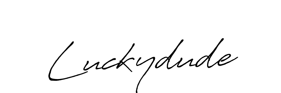 Make a beautiful signature design for name Luckydude. With this signature (Antro_Vectra_Bolder) style, you can create a handwritten signature for free. Luckydude signature style 7 images and pictures png