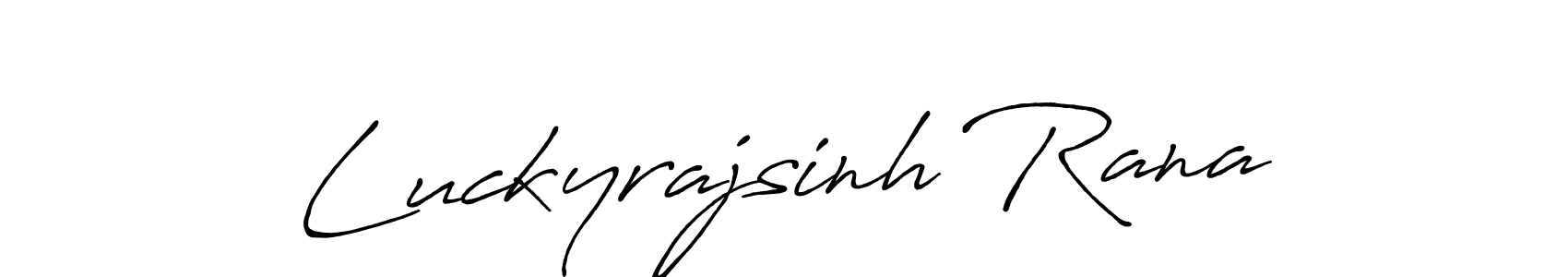 Create a beautiful signature design for name Luckyrajsinh Rana. With this signature (Antro_Vectra_Bolder) fonts, you can make a handwritten signature for free. Luckyrajsinh Rana signature style 7 images and pictures png