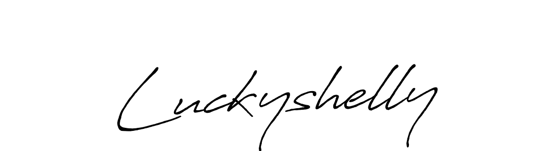 Also we have Luckyshelly name is the best signature style. Create professional handwritten signature collection using Antro_Vectra_Bolder autograph style. Luckyshelly signature style 7 images and pictures png