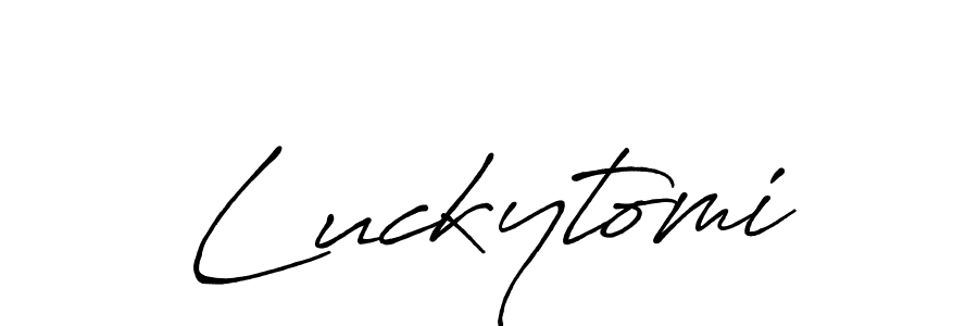 Design your own signature with our free online signature maker. With this signature software, you can create a handwritten (Antro_Vectra_Bolder) signature for name Luckytomi. Luckytomi signature style 7 images and pictures png