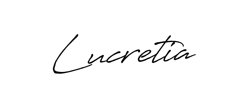 Lucretia stylish signature style. Best Handwritten Sign (Antro_Vectra_Bolder) for my name. Handwritten Signature Collection Ideas for my name Lucretia. Lucretia signature style 7 images and pictures png