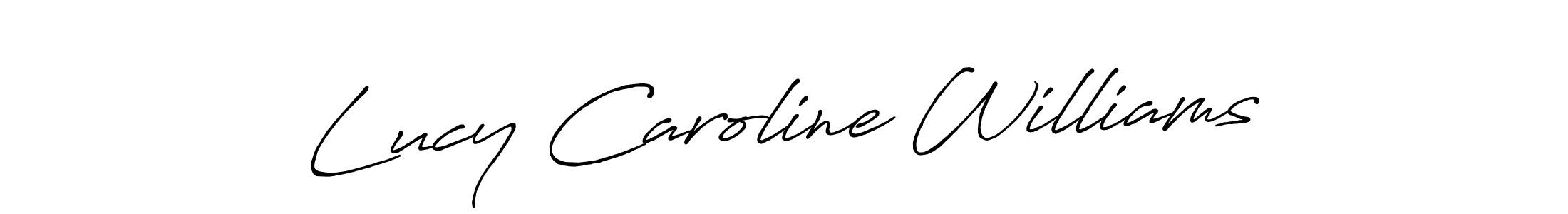 How to make Lucy Caroline Williams name signature. Use Antro_Vectra_Bolder style for creating short signs online. This is the latest handwritten sign. Lucy Caroline Williams signature style 7 images and pictures png