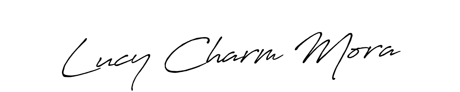 Also we have Lucy Charm Mora name is the best signature style. Create professional handwritten signature collection using Antro_Vectra_Bolder autograph style. Lucy Charm Mora signature style 7 images and pictures png
