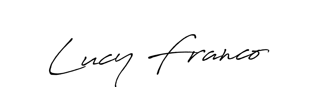 Antro_Vectra_Bolder is a professional signature style that is perfect for those who want to add a touch of class to their signature. It is also a great choice for those who want to make their signature more unique. Get Lucy Franco name to fancy signature for free. Lucy Franco signature style 7 images and pictures png