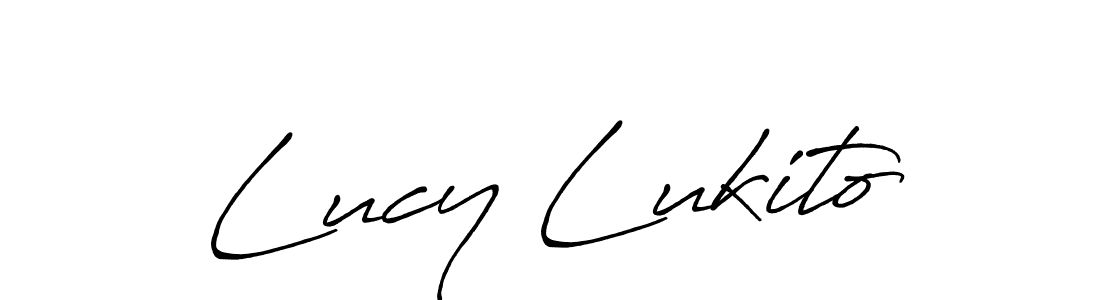 Create a beautiful signature design for name Lucy Lukito. With this signature (Antro_Vectra_Bolder) fonts, you can make a handwritten signature for free. Lucy Lukito signature style 7 images and pictures png
