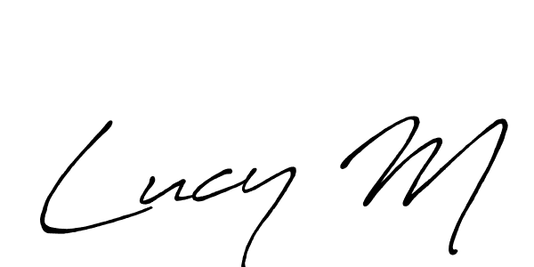 How to make Lucy M signature? Antro_Vectra_Bolder is a professional autograph style. Create handwritten signature for Lucy M name. Lucy M signature style 7 images and pictures png