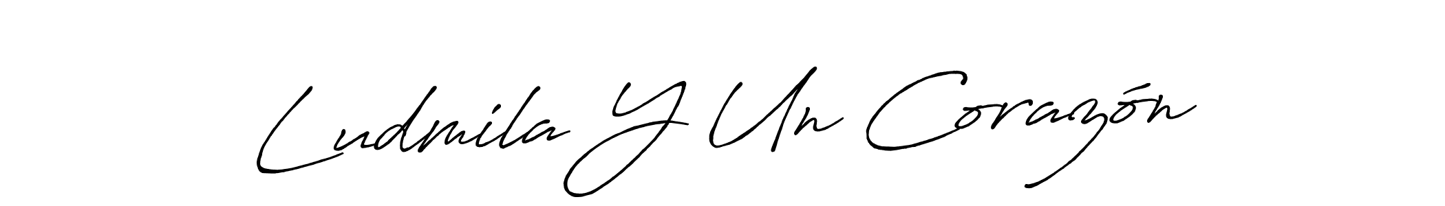 if you are searching for the best signature style for your name Ludmila Y Un Corazón. so please give up your signature search. here we have designed multiple signature styles  using Antro_Vectra_Bolder. Ludmila Y Un Corazón signature style 7 images and pictures png