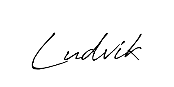 Make a beautiful signature design for name Ludvik. With this signature (Antro_Vectra_Bolder) style, you can create a handwritten signature for free. Ludvik signature style 7 images and pictures png