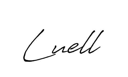 How to make Luell name signature. Use Antro_Vectra_Bolder style for creating short signs online. This is the latest handwritten sign. Luell signature style 7 images and pictures png