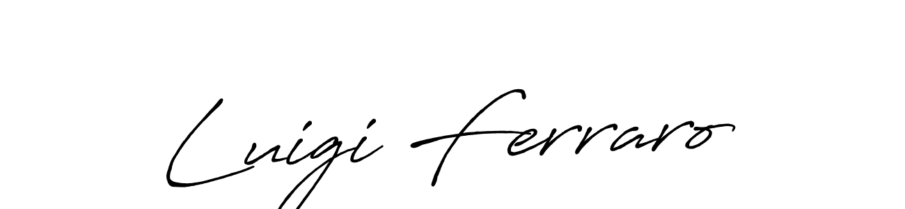 Luigi Ferraro stylish signature style. Best Handwritten Sign (Antro_Vectra_Bolder) for my name. Handwritten Signature Collection Ideas for my name Luigi Ferraro. Luigi Ferraro signature style 7 images and pictures png