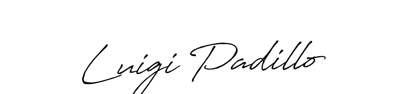 Design your own signature with our free online signature maker. With this signature software, you can create a handwritten (Antro_Vectra_Bolder) signature for name Luigi Padillo. Luigi Padillo signature style 7 images and pictures png