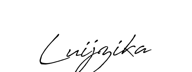 The best way (Antro_Vectra_Bolder) to make a short signature is to pick only two or three words in your name. The name Luijzika include a total of six letters. For converting this name. Luijzika signature style 7 images and pictures png