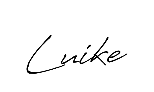 Use a signature maker to create a handwritten signature online. With this signature software, you can design (Antro_Vectra_Bolder) your own signature for name Luike. Luike signature style 7 images and pictures png