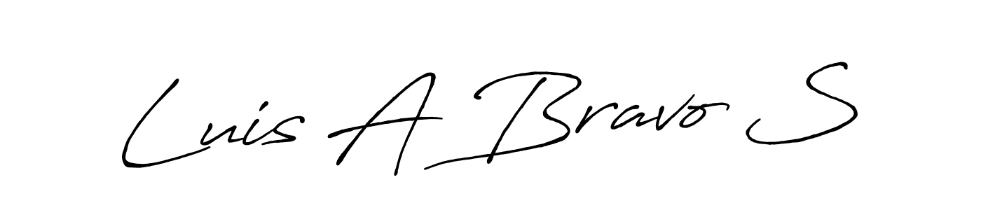 Luis A Bravo S stylish signature style. Best Handwritten Sign (Antro_Vectra_Bolder) for my name. Handwritten Signature Collection Ideas for my name Luis A Bravo S. Luis A Bravo S signature style 7 images and pictures png