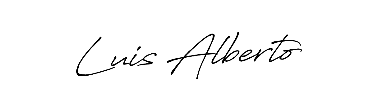 You should practise on your own different ways (Antro_Vectra_Bolder) to write your name (Luis Alberto) in signature. don't let someone else do it for you. Luis Alberto signature style 7 images and pictures png