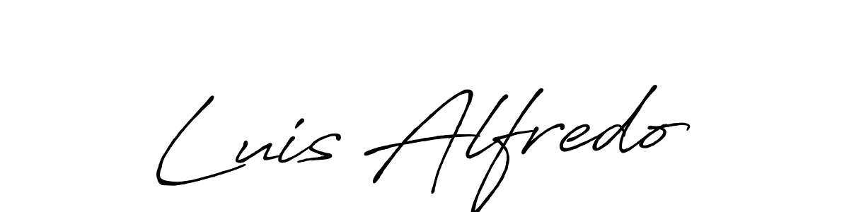 Design your own signature with our free online signature maker. With this signature software, you can create a handwritten (Antro_Vectra_Bolder) signature for name Luis Alfredo. Luis Alfredo signature style 7 images and pictures png