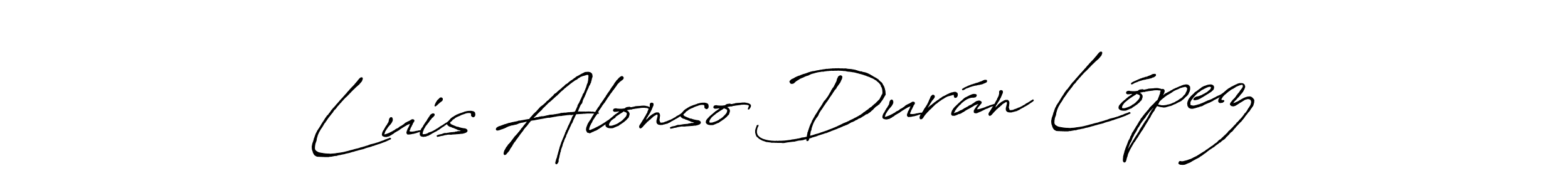 Make a beautiful signature design for name Luis Alonso Durán López. With this signature (Antro_Vectra_Bolder) style, you can create a handwritten signature for free. Luis Alonso Durán López signature style 7 images and pictures png