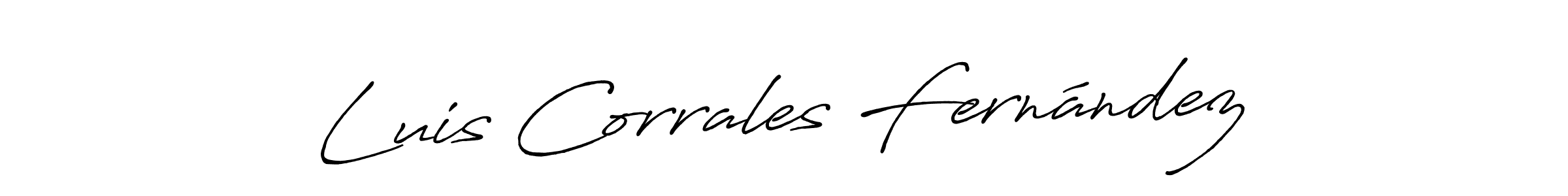 The best way (Antro_Vectra_Bolder) to make a short signature is to pick only two or three words in your name. The name Luis Corrales Fernández include a total of six letters. For converting this name. Luis Corrales Fernández signature style 7 images and pictures png
