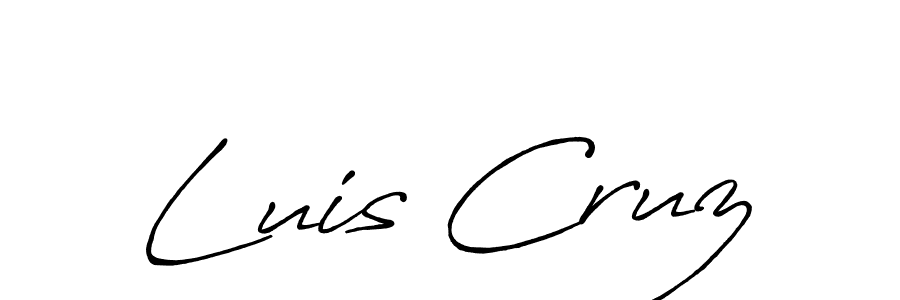 Luis Cruz stylish signature style. Best Handwritten Sign (Antro_Vectra_Bolder) for my name. Handwritten Signature Collection Ideas for my name Luis Cruz. Luis Cruz signature style 7 images and pictures png