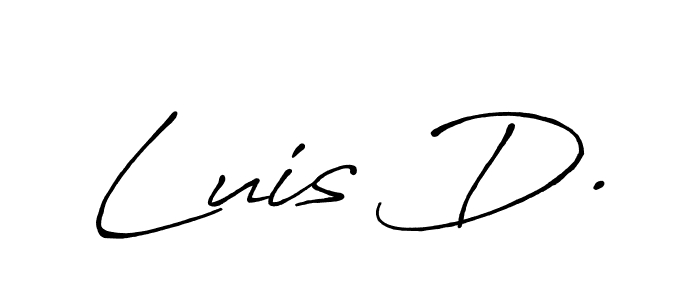 Use a signature maker to create a handwritten signature online. With this signature software, you can design (Antro_Vectra_Bolder) your own signature for name Luis D.. Luis D. signature style 7 images and pictures png