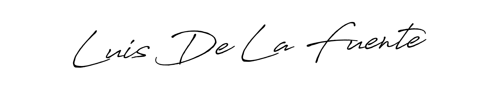 How to make Luis De La Fuente name signature. Use Antro_Vectra_Bolder style for creating short signs online. This is the latest handwritten sign. Luis De La Fuente signature style 7 images and pictures png