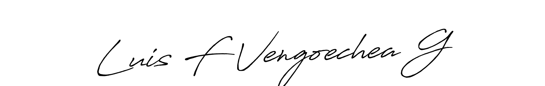 Make a short Luis F Vengoechea G signature style. Manage your documents anywhere anytime using Antro_Vectra_Bolder. Create and add eSignatures, submit forms, share and send files easily. Luis F Vengoechea G signature style 7 images and pictures png
