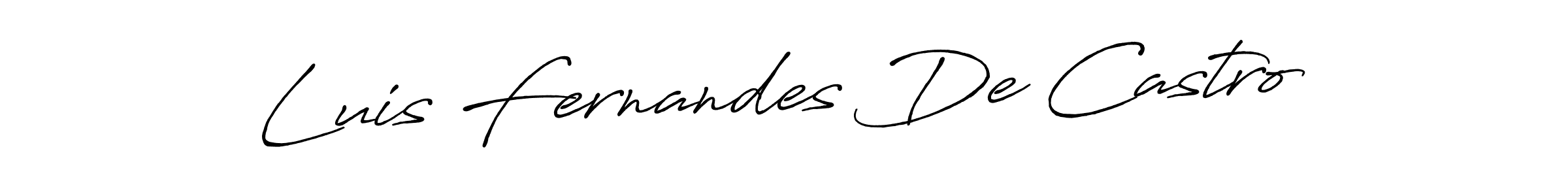 The best way (Antro_Vectra_Bolder) to make a short signature is to pick only two or three words in your name. The name Luis Fernandes De Castro include a total of six letters. For converting this name. Luis Fernandes De Castro signature style 7 images and pictures png